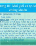 Bài giảng Kinh doanh chứng khoán - Chương 3: Môi giới và tự doanh chứng khoán