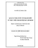 Luận án Tiến sĩ Luật học: Quản lý nhà nước về thanh niên từ thực tiễn Thành phố Hồ Chí Minh