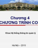 Bài giảng Cơ sở lập trình 1: Chương 4 - Lê Quý Tài