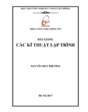 Bài giảng Các kĩ thuật lập trình: Phần 2