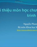 Bài giảng Chương trình dịch: Bài giảng 1 - Nguyễn Phương Thái