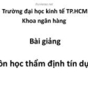 Bài giảng môn Thẩm định tín dụng - ĐH Kinh tế TP. HCM