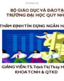 Bài giảng Thẩm định tín dụng ngân hàng