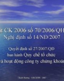 Quy chế tổ chức và hoạt động công ty chứng khoán