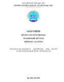 Giáo trình Kế toán kho bạc (Nghề: Kế toán - Trình độ: Cao đẳng) - Trường CĐ Kinh tế - Kỹ thuật Bạc Liêu