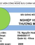 Bài giảng Nghiệp vụ thương mại (TS. Nguyễn Hoài Anh) - Chương 1: Tổng quan về kinh doanh thương mại