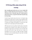 STB tăng điểm giúp nâng đỡ thị trường