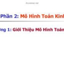 Bài giảng Mô hình toán kinh tế