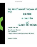 THỊ TRƯỜNG BẤT ĐỘNG SẢN HÀ NỘI VÀ CHUYÊN ĐỀ HÀ NỘI MỞ RỘNG