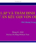 Bài giảng lập và thẩm định dự án kêu gọi vốn ODA - Ths. Hoàng Trọng Nghĩa