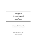 Risk Analysis in Investment Appraisalby