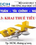 Bài giảng chương 3: Khai thuế tiêu thụ đặc biệt - Trường ĐH Công nghệ TP.HCM