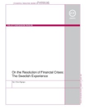 On the Resolution of Financial Crises: The Swedish Experience