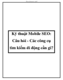 Kỹ thuật Mobile SEO: Câu hỏi - Các công cụ tìm kiếm di động cần gì?