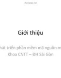 Bài giảng Phát triển phần mềm mã nguồn mở: Giới thiệu