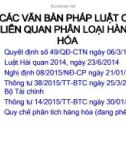 Bài giảng Các văn bản pháp luật có liên quan phân loại hàng hóa