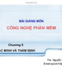 Bài giảng Công nghệ phần mềm: Chương 5 - ThS. Nguyễn Khắc Quốc