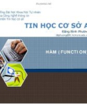 SLIDE - TIN HỌC CƠ SỞ - CÁC HÀM THƯỜNG DÙNG