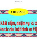 Khái niệm, nhiệm vụ và các nguyên tắc của luật hình sự Việt Nam