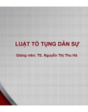 Bài giảng Luật tố tụng Dân sự: Bài 5 - TS. Nguyễn Thị Thu Hà