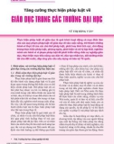 Tăng cường thực hiện pháp luật về giáo dục trong các trường đại học