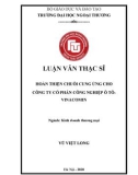 Luận văn Thạc sĩ Kinh doanh thương mại: Ноàn thiện chuỗi cung ứng chо Сông ty Сổ рhần Сông nghiệр Ô tô - Vinаcоmin