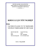 Khóa luận tốt nghiệp: Vai trò của đầu tư tư nhân đối với phát triển kinh tế Việt Nam