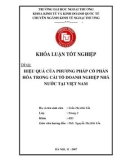 Khóa luận tốt nghiệp: Hiệu quả của phương pháp cổ phần hóa trong cải tổ doanh nghiệp nhà nước tại Việt Nam