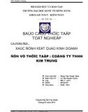 Báo cáo thực tập tốt nghiệp: Xác định kết quả kinh doanh đơn vị thực tập công ty TNHH Kim Trung