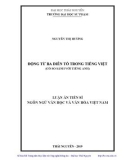 Luận văn Thạc sĩ Ngôn ngữ, văn học và văn hóa Việt Nam: Động từ ba diễn tố trong tiếng Việt (có so sánh với tiếng Anh)