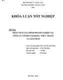 Khóa luận tốt nghiệp: Phân tích tài chính doanh nghiệp tại Công ty Cổ phần HABADA - Thực trạng và giải pháp