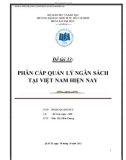 Tiểu luận: Phân cấp quản lý ngân sách nhà nước hiện nay