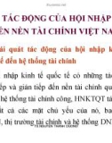 Bài giảng Tác động của hội nhập đến nền tài chính Việt Nam