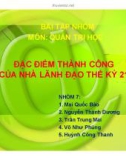 Tiểu luận: Đặc điểm thành công của nhà lãnh đạo thế kỷ 21