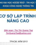 Bài giảng Cơ sở lập trình nâng cao - ĐH Ngoại Ngữ TP.HCM