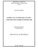 Tóm tắt Luận án Tiến sĩ Địa lí: Nghiên cứu các hình thức tổ chức lãnh thổ công nghiệp ở tỉnh Phú Thọ