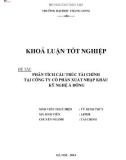 Khóa luận tốt nghiệp: Phân tích cấu trúc tài chính tại Công ty Cổ phần XNK Kỹ nghệ Á Đông