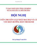 Bài giảng Tuyên truyền Luật Đất đai 2013 và các văn bản hướng dẫn thi hành