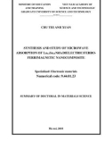 Summary of Doctoral in Materials science: Synthesis and study of microwave absorption of La1.5Sr0.5NiO4 dielectric/ferroferrimagnetic nanocomposite