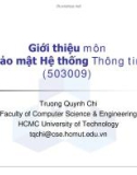 Giới thiệu môn Bảo mật Hệ thống Thông tin (503009)