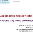 Bài giảng Cơ sở hệ thống thông tin: Chương 4 - PGS. TS. Hà Quang Thụy