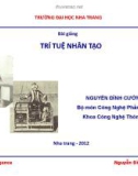 Bài giảng Trí tuệ nhân tạo - Nguyễn Đình Cường