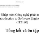 Bài giảng Nhập môn công nghệ phần mềm: Tổng kết và ôn tập