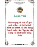 Luận văn: Thực trạng và một số giải pháp nhằm cải thiện tình hình tài chính và khả năng thanh toán của Công ty xây dựng và phát triển nông thôn