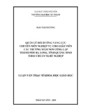 Luận văn Thạc sĩ Khoa học giáo dục: Quản lý bồi dưỡng năng lực chuyên môn nghiệp vụ cho giáo viên các trường mầm non công lập thành phố Hạ Long, tỉnh Quảng Ninh theo Chuẩn nghề nghiệp