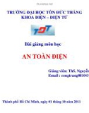 Bài giảng An toàn điện: Chương 1 - Ths. Nguyễn Công Tráng