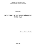 Bài giảng Phân tích chi phí trong xây dựng nâng cao - TS. Dương Đức Tiến