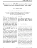 Dependency of GPA-ES algorithm efficiency on ES parameters optimization strength