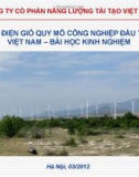 Bài thuyết trình Dự án điện gió quy mô công nghiệp đầu tiên ở Việt Nam – Bài học kinh nghiệm