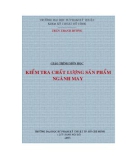 Giáo trình môn học Kiểm tra chất lượng sản phẩm ngành may - Trần Thanh Hương